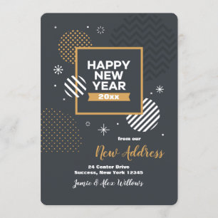 Happy New Year Moving Announcement Card Kaart
