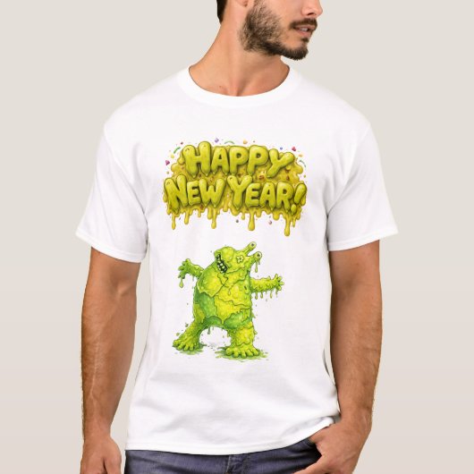 Happy New Year Mucus Monster T-shirt (Voorkant)