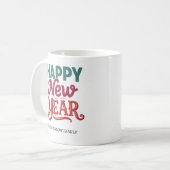 Happy New Year Mug Personalized Family Name custom Koffiemok (Voorkant links)