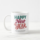 Happy New Year Mug Personalized Family Name custom Koffiemok (Links)