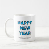 Happy New Year Mug Personalized Family Name custom Koffiemok (Links)