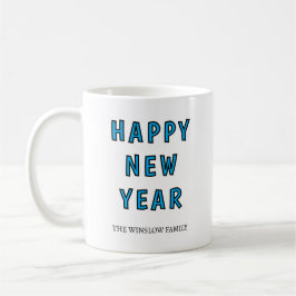 Happy New Year Mug Personalized Family Name custom Koffiemok