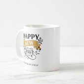 Happy New Year Mug Personalized Family Name custom Koffiemok (Voorkant links)