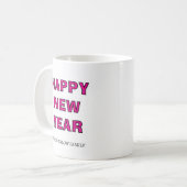 Happy New Year Mug Personalized Family Name custom Koffiemok (Voorkant links)