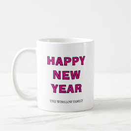 Happy New Year Mug Personalized Family Name custom Koffiemok