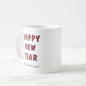 Happy New Year Mug Personalized Family Name custom Koffiemok (Voorkant links)