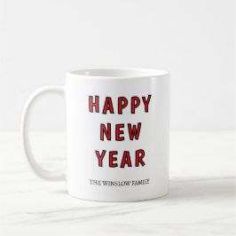 Happy New Year Mug Personalized Family Name custom Koffiemok