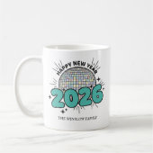Happy New Year Mug Personalized Family Name custom Koffiemok (Links)