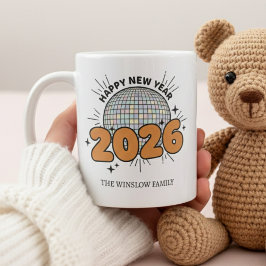Happy New Year Mug Personalized Family Name custom Koffiemok