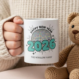 Happy New Year Mug Personalized Family Name custom Koffiemok