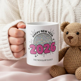 Happy New Year Mug Personalized Family Name custom Koffiemok