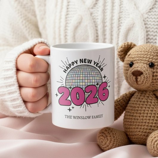 Happy New Year Mug Personalized Family Name custom Koffiemok