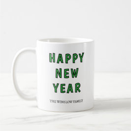 Happy New Year Mug Personalized Family Name custom Koffiemok