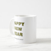 Happy New Year Mug Personalized Family Name custom Koffiemok (Voorkant links)