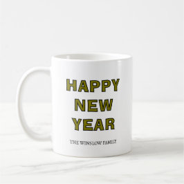 Happy New Year Mug Personalized Family Name custom Koffiemok