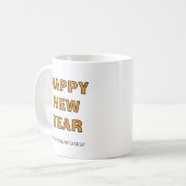 Happy New Year Mug Personalized Family Name custom Koffiemok (Voorkant links)