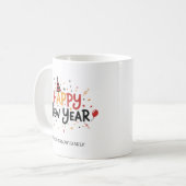 Happy New Year Mug Personalized Family Name custom Koffiemok (Voorkant links)