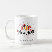 Happy New Year Mug Personalized Family Name custom Koffiemok (Links)