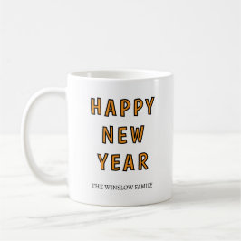 Happy New Year Mug Personalized Family Name custom Koffiemok