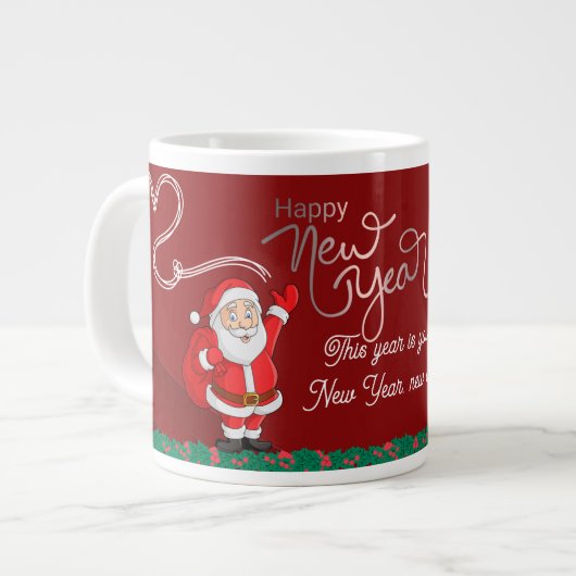 Happy New Year Mug – Premium Celebration Design Grote Koffiekop (Links)