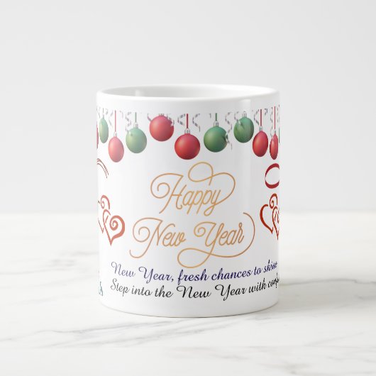 Happy New Year Mug – Premium Celebration design Grote Koffiekop (Voorkant)