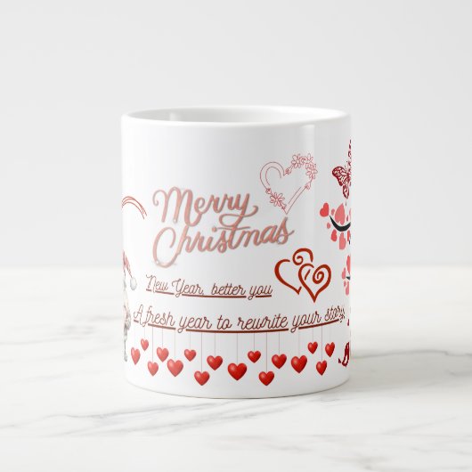 Happy New Year Mug – Premium Celebration Design Grote Koffiekop (Voorkant)