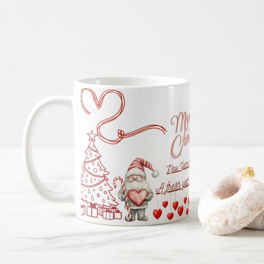 Happy New Year Mug – Premium Celebration Design Koffiemok (Met donut)
