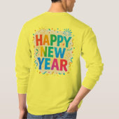 Happy New Year — Multicolour Confetti Celebration T-shirt (Achterkant)