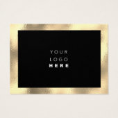 Happy New Year Name Logo Black Gold Snowflakes Visitekaartje (Achterkant)