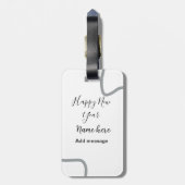 Happy new year name message gray simple holiday  bagagelabel (Achterkant verticaal)