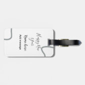 Happy new year name message gray simple holiday  bagagelabel (Achterkant horizontaal)