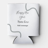 Happy new year name message gray simple holiday  blikjeskoeler (Voorkant)