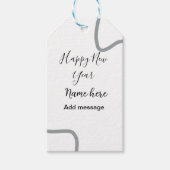 Happy new year name message gray simple holiday  cadeaulabel (Voorkant)