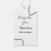 Happy new year name message gray simple holiday  cadeaulabel (Achterkant)