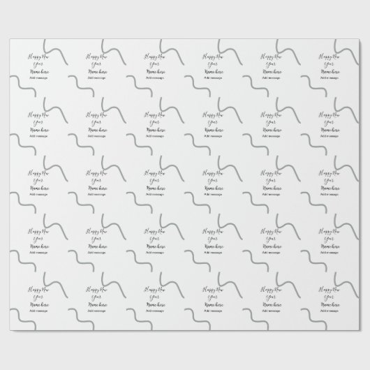 Happy new year name message gray simple holiday  cadeaupapier (Vlak)
