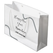 Happy new year name message gray simple holiday  groot cadeauzakje (Voorkant Gekanteld)