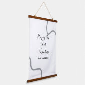 Happy new year name message gray simple holiday  hangend wandkleed (Gebogen)