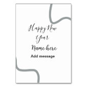 Happy new year name message gray simple holiday  kaart (Achterkant)