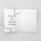 Happy new year name message gray simple holiday  kaart (Binnen)