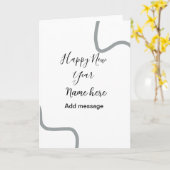 Happy new year name message gray simple holiday  kaart (Gele Bloem)