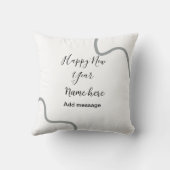Happy new year name message gray simple holiday  kussen (Achterkant)