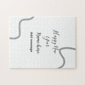 Happy new year name message gray simple holiday  legpuzzel (Horizontaal)