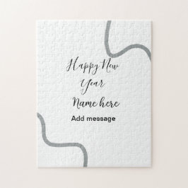 Happy new year name message gray simple holiday  legpuzzel
