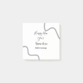 Happy new year name message gray simple holiday  post-it® notes (Voorkant)