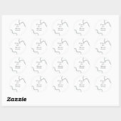 Happy new year name message gray simple holiday ronde sticker (Vel)