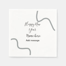 Happy new year name message gray simple holiday  servet