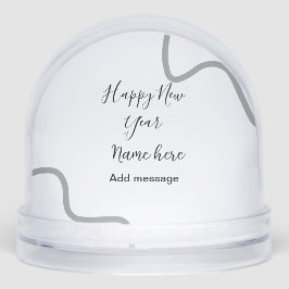 Happy new year name message gray simple holiday  sneeuwbol