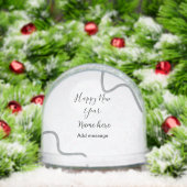 Happy new year name message gray simple holiday  sneeuwbol (Kerstmis)