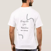 Happy new year name message gray simple holiday  t-shirt (Achterkant)