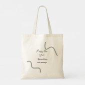 Happy new year name message gray simple holiday  tote bag (Achterkant)